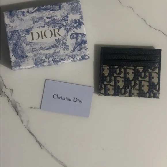 Dior Black and Blue Card Holder